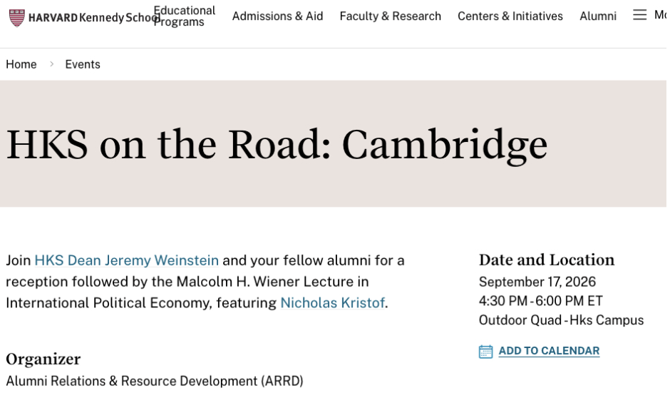 Nicholas Kristof spricht an der Harvard Kennedy School, Kontroverse um Kolumne zur Siedlergewalt im Westjordanland